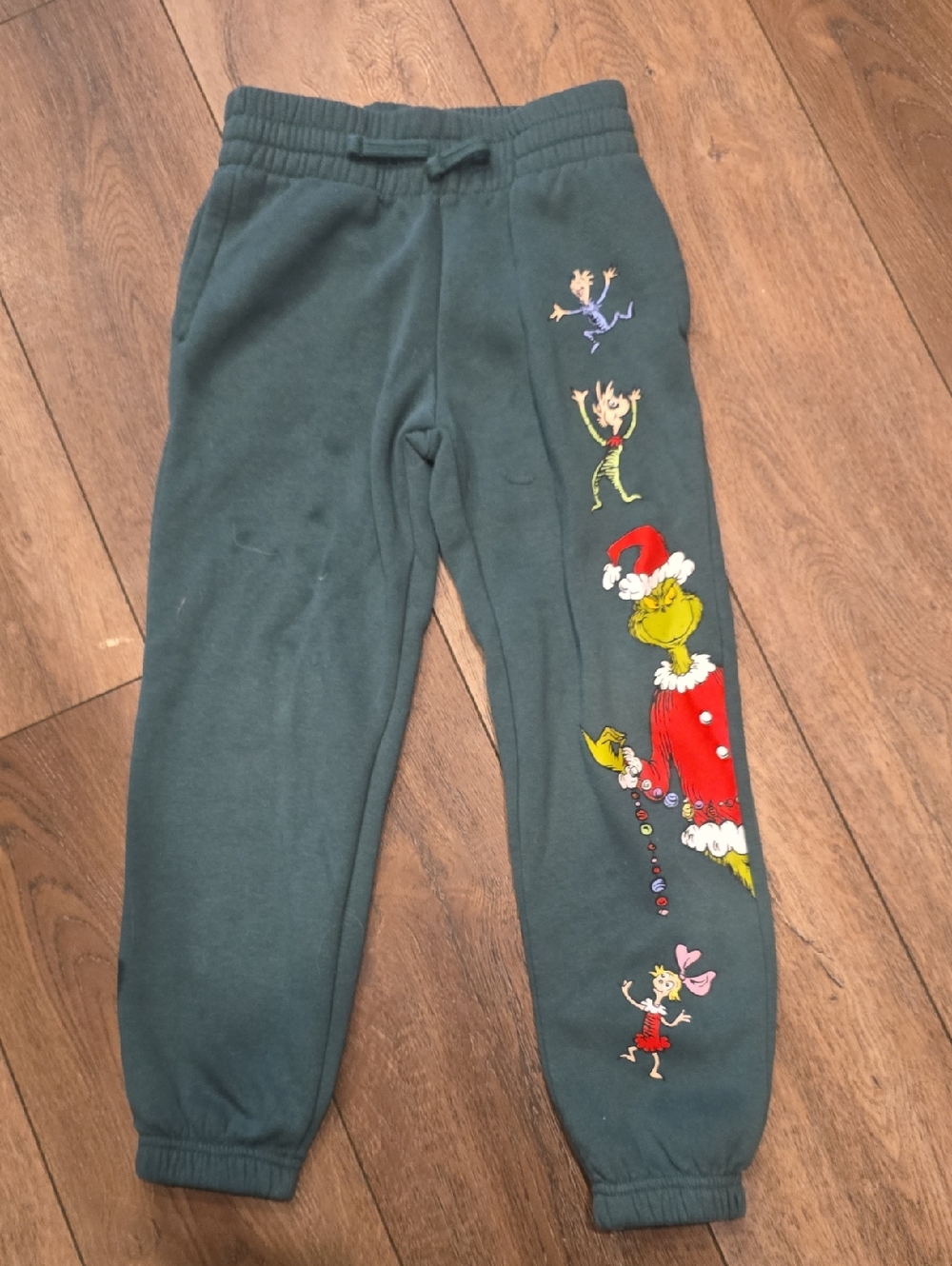 Kids Dark Green Grinch Graphic Joggers